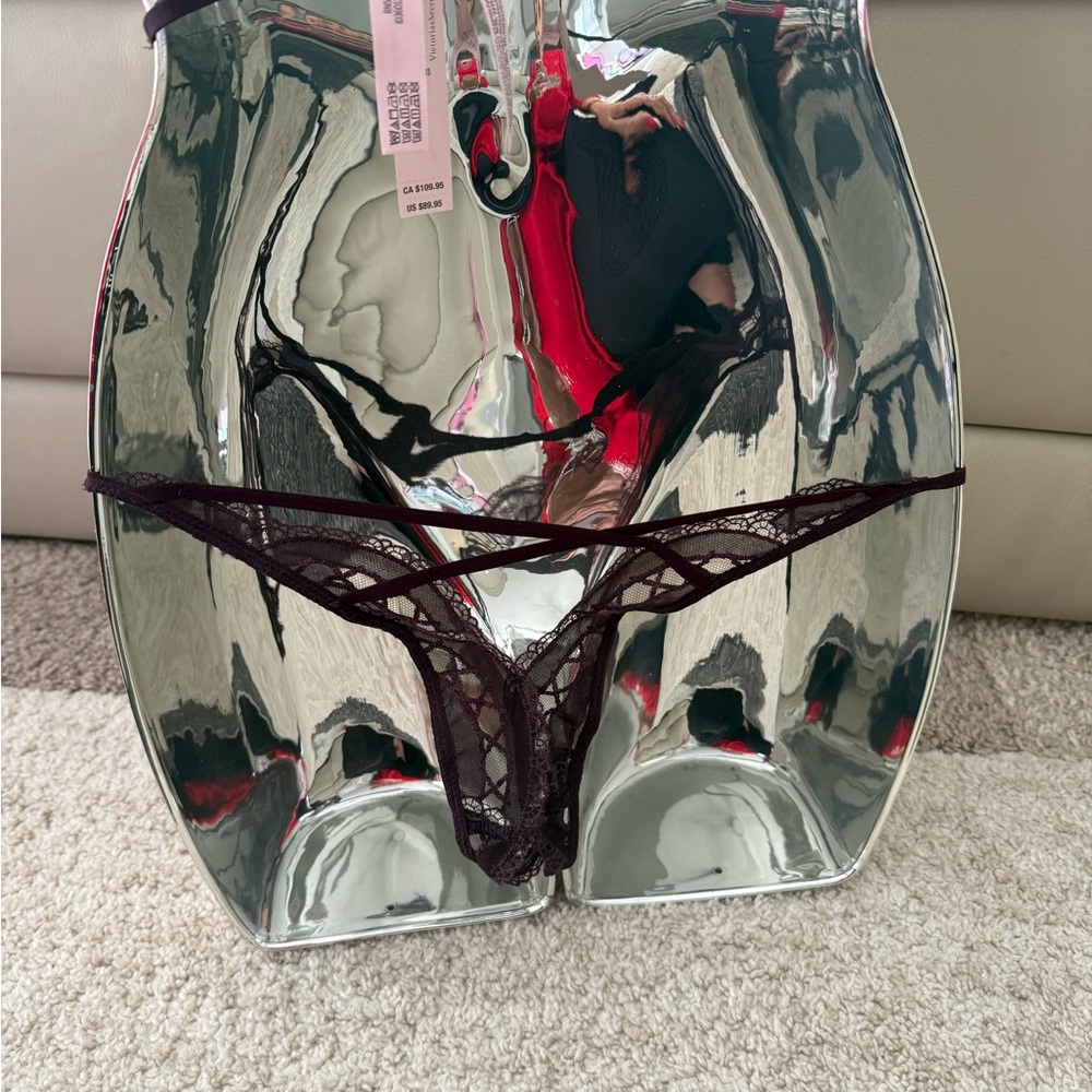 Maroon Lace Strappy Lingerie Set - Picture 4 of 4